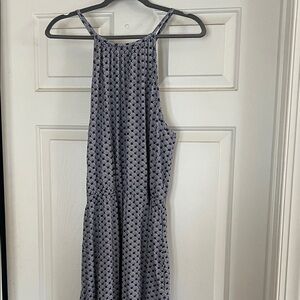 Synergy Organic Clothing Navy and White Halter Maxi Dress